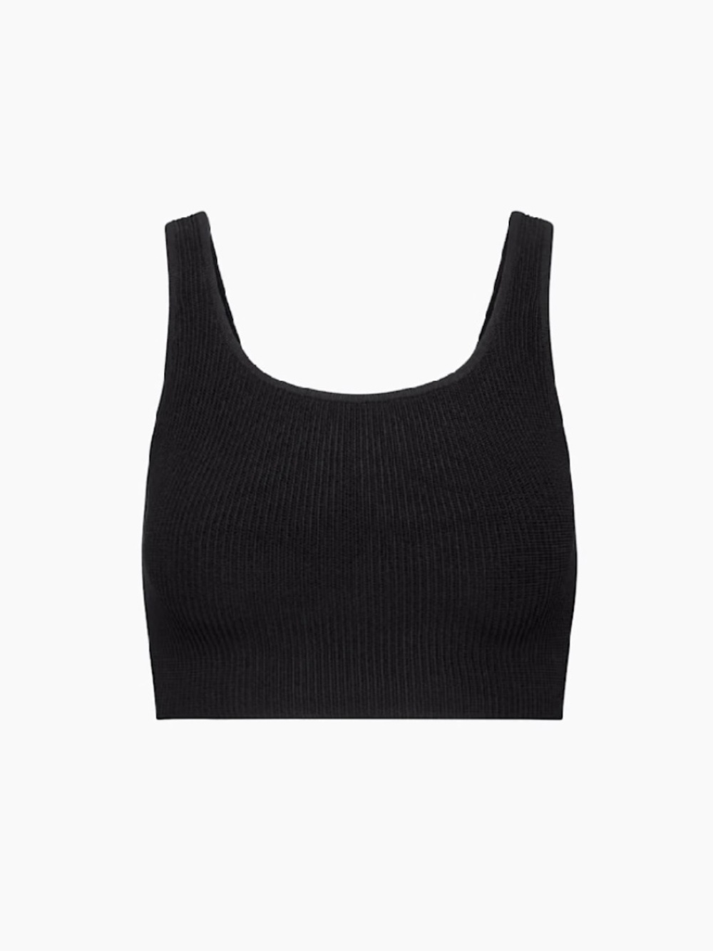 Artizia Babaton Sculpt Knit Squareneck Black Cropped Tank - Picture 2 of 4